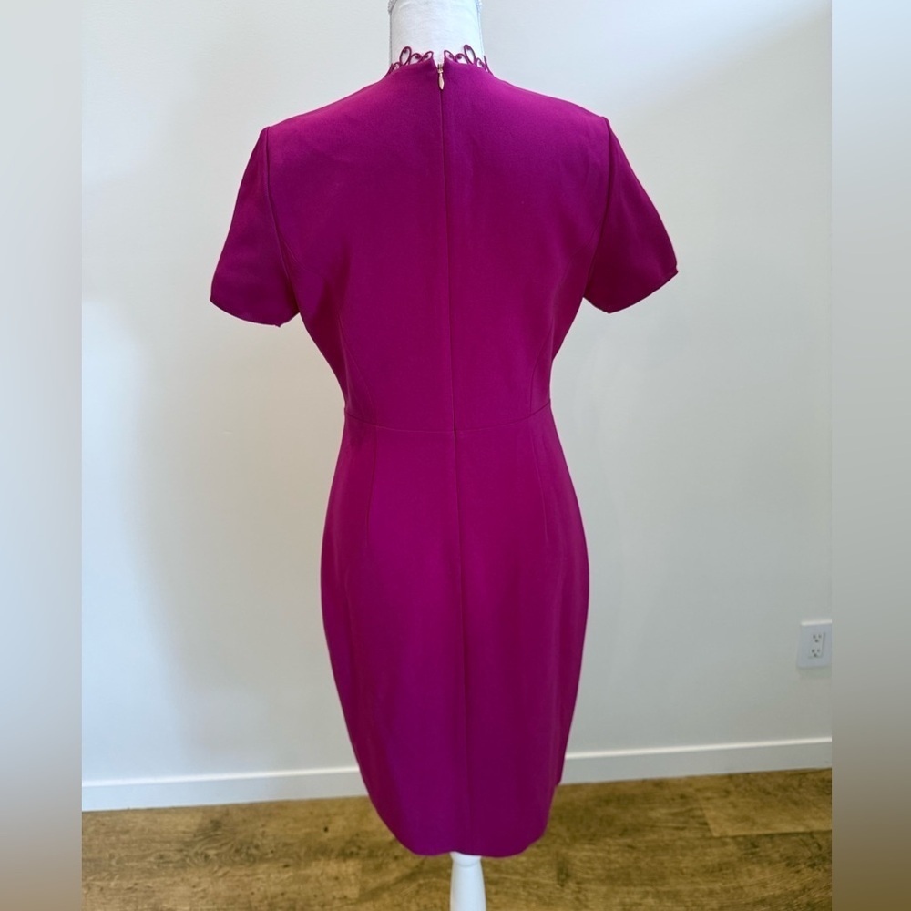 Elie Tahari Saylah Sheath Dress Size 6 Wedding Guest Quiet Luxury Preppy Fuscia - Picture 3 of 11
